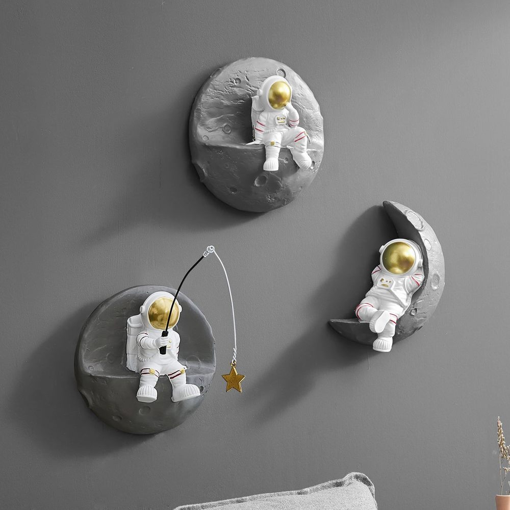 3 Pcs Astronauts Wall Sculpture Decor For Modern Home Decor Background 3d Wall🦈